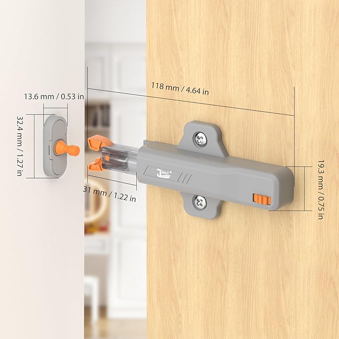 Jiayi Strong Heavy Duty Push Latch, Non-Magnetic RV Hidden Door Cabinet Latches, 2 Pack Push Release Press Out Touch Catch for Door Closure, Push to Open Kitchen Cabinet Hardware