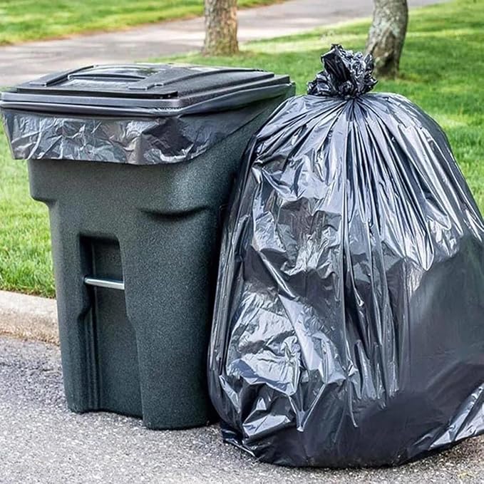 55-60 Gallon Trash Bags, 150 Count Bulk, Black Heavy Duty Garbage bags, Multi-purpose Trash Can Bin Liners for Business Home Commercial, Industrial Contractors, Storage, Outdoor
