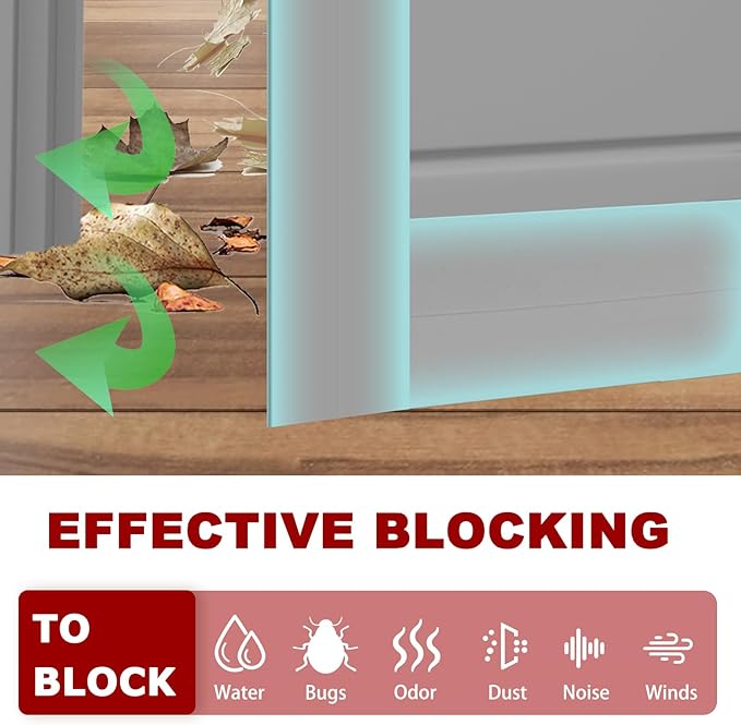 Weather Stripping Self Adhesive Door Draft Stopper Flexible Shower Door Bottom Seal Silicone Seal Strip for Sliding Glass Windows Side Gaps (Gray, 2 Inch Wide x 10 Feet Long)