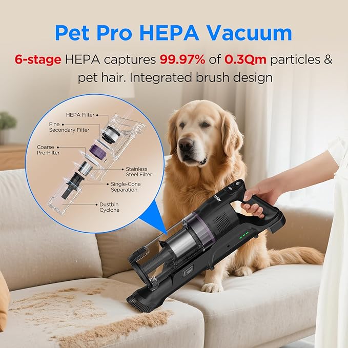CANDY Cordless Vacuum Cleaner, Stick Vacuum Cordless Rechargeable,45Mins Powerful Suction Vacuum Cleaners for Home,Anti-Tangle,One-Click Dust Disposal,Lightweight for Hardwood Floor Carpet Pet Hair
