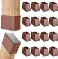 Rectangle Chair Leg Protectors for Hardwood Floors,16 PCS Silicone Covers to Protect Wood Tile Floors Felt Pads Furniture Leg Caps Reduce Noise. Easy to Move.(Brown,2 x 3 Inch,Rectangle)