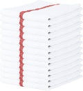 Arkwright Qwick Wick Bar Mop Towels - (Pack of 12) 100% Cotton Quick Dry Dishcloths, Super Absorbent Multipurpose Cleaning Rags for Restaurants, Kitchen, Bathroom, Hotel, 16 x 19 in, Red Stripe