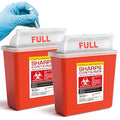 Sharps Container Large - Sharps Containers for Home Use and Labs - Portable Needle Disposal and Travel Size Biohazard Bin - 5 Quart Plus (Pack of 2)