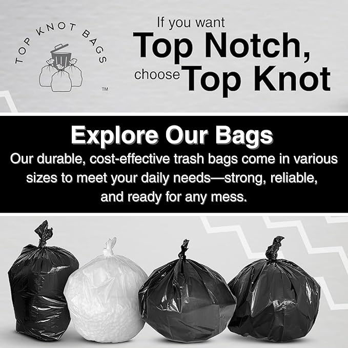 45 Gallon Garbage Trash Bag 40X46" 1.5 Mil Black 100 Count Can Liner Bulk 40 Gallon 41 Gallon 42 Gallon 43 Gallon 44 Gallon Made in USA