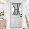 NICETOWN French Door Curtain Panel - Durable Front Door Window Curtain, Light Filtering Semi Sheer Drape for Glass Window, Tieback Included (Dark Grey, 1 Panel, 52 inches by 40 inches)