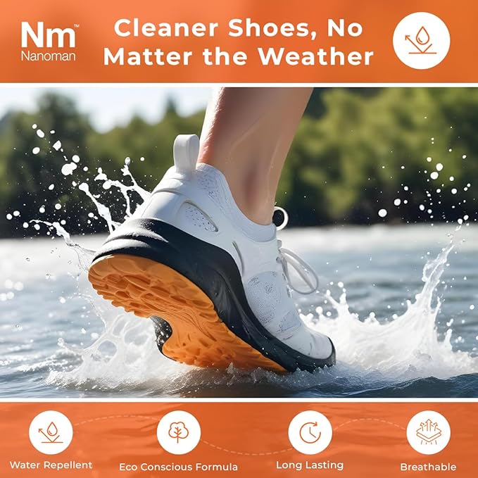 NANOMAN Fabric Waterproof Spray – Protects Shoes, Fabric, Suede, Leather & More. Eco-Friendly, PFAS-Free, and Alcohol-Free Formula.