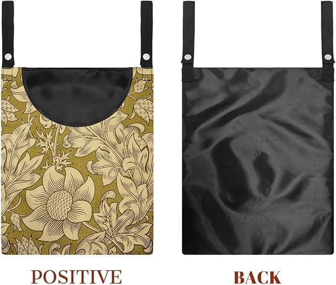 William Morris Works Print Clothespin Holder with Large Opening 14.5"x12" - Multipurpose Outdoor Storage Bag - Durable Polyester Construction with Double Stitched Seams Laundry Centers