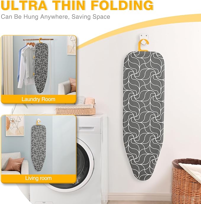 APEXCHASER Tabletop Ironing Board, Folding Legs Iron Board with Mesh Metal Base,Space Saving Portable Small Ironing Board with Non-Slip Feet,12x38 Grey