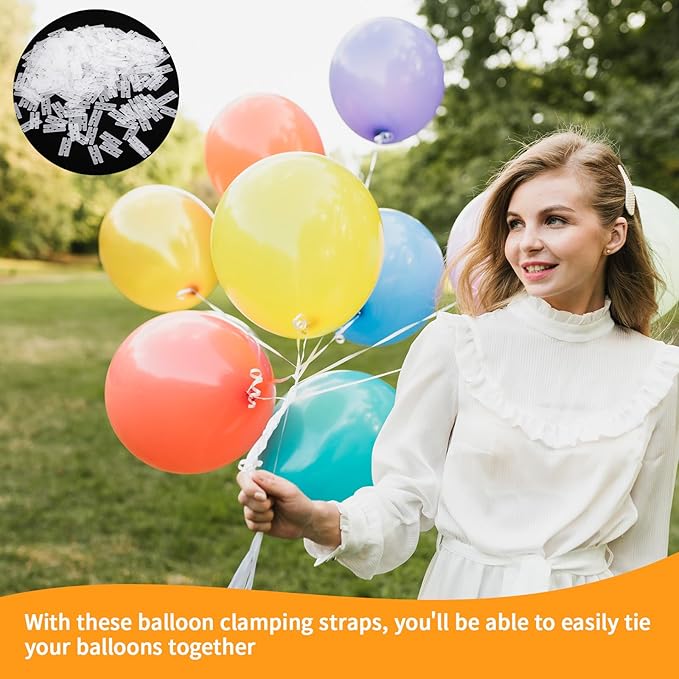 300 PCS Plastic Balloon Clips Ties, H Shape Sealing Clips Reusable Balloon Tie Tool for Wedding Party Christmas Birthday Decoration