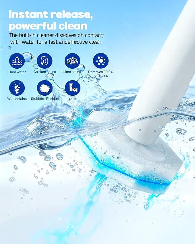 Toilet Wand Refills Compatible with Clorox Toilet Brushes, Instant Foam Cleaning, Secure Lock No Slipping, Odor Neutralizing, Easy Snap-On Design, 50 Pack