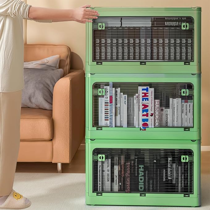 Collapsible Storage Bins with Lids, Closet Organizers, Dorm Room Essentials, Folding Storage Box