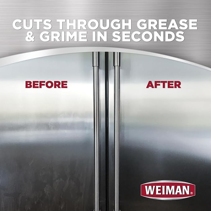 Weiman Stainless Steel Cleaner and Polish - 2 Pack - Removes Fingerprints, Residue, Water Marks and Grease from Appliances w/Buffing Towel