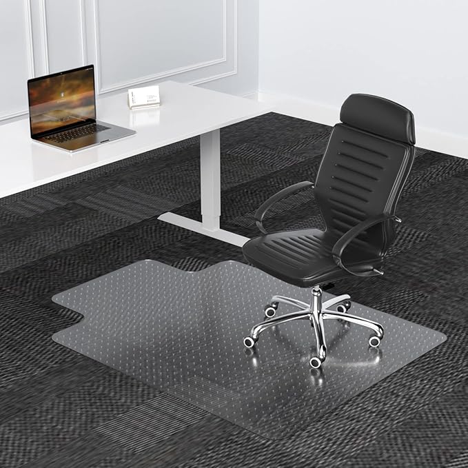 Large Chair Mat for Carpet, Easy Glide Plastic Carpet Floor Protector Mat for Office Chairs for Work & Home