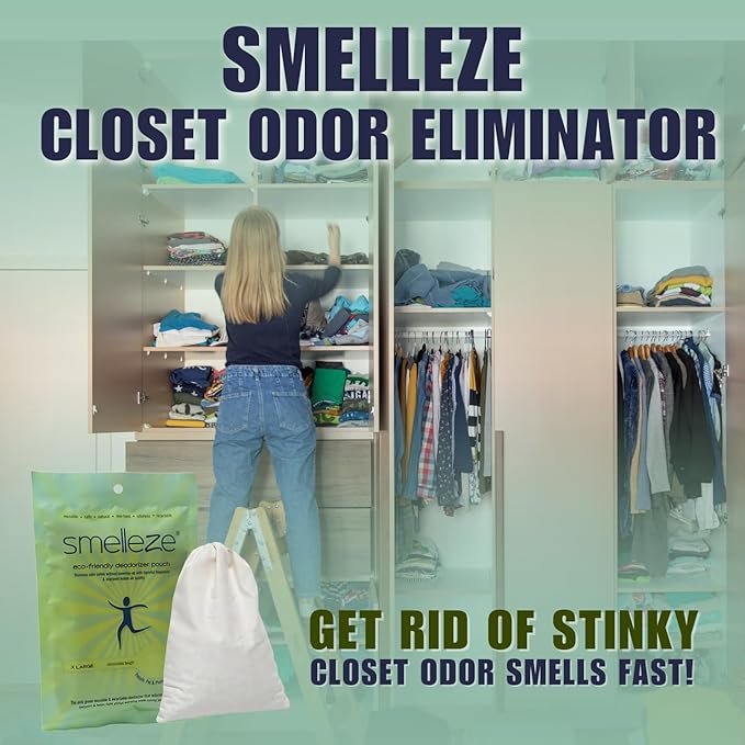 SMELLEZE Reusable Book Smell Removal Deodorizer Pouch: Rids Odor Without Chemicals in 12 Books/Time