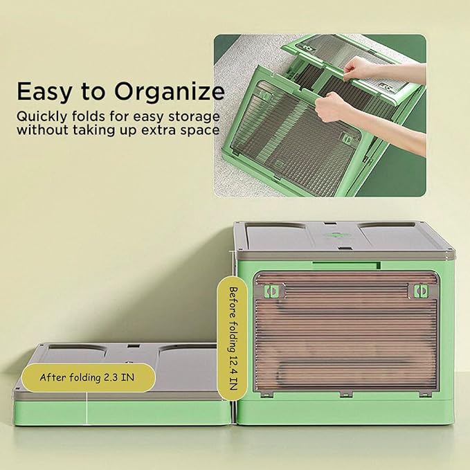 Collapsible Storage Bins with Lids, Closet Organizers, Dorm Room Essentials, Folding Storage Box