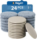 Furniture Sliders,Multi-Surface 2-in-1 Furniture Moving Pads for Carper & Hardwood Floors - 12 Pack 5" Carpet Sliders and 12 Hardwood Socks - Protect Floors & Carpet and Easier to Move