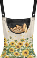 Sunflower Clothespin Bag, Hanging Laundry Bag, Hanging Storage Organizer with Hanging Rope Clothes Lines for Hanging Clothes Outside, for Home Outdoor