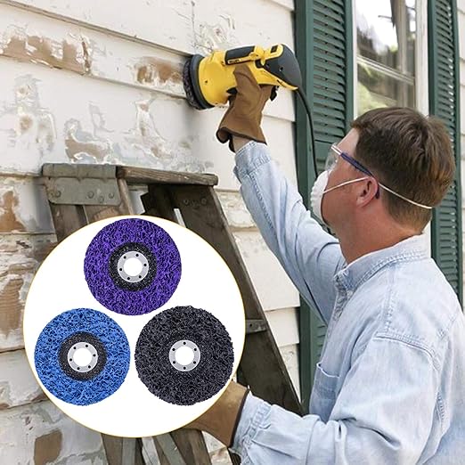 6 Pack 4" x 5/8" Strip Discs Stripping Wheel Fit Angle Grinder Clean and Remove Paint Coating Rust Welds Oxidation