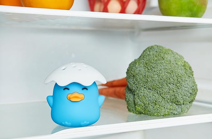 Duck Refrigerator Baking Soda Deodorizer Holder, Odor Absorber & Eliminator (Blue)