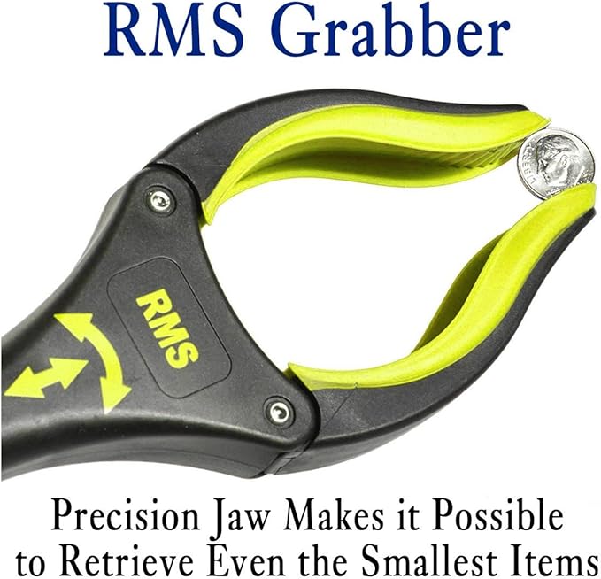 RMS 2-Pack 32 Inch Extra Long Grabber Reacher with Rotating Jaw - Mobility Aid Reaching Assist Tool (Yellow)