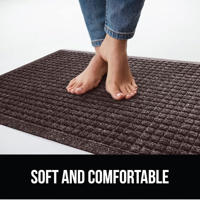 GORILLA GRIP Front Door Mat, 35x23, Indoor Outdoor Ultra Absorbent HydroAbsorb Doormat, Absorbs Up to 5.7 Cups of Water, Stain and Fade Resistant, Rubber Backing Doormats, Captures Dirt, Coffee