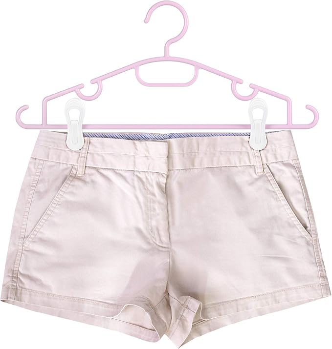 Tinfol White Plastic Hanger Clips, 24 Pack Hanger Clips- Strong Pinch Grip Finger Clips for Plastic Clothes Hangers, Multi-Purpose Hangers Clips