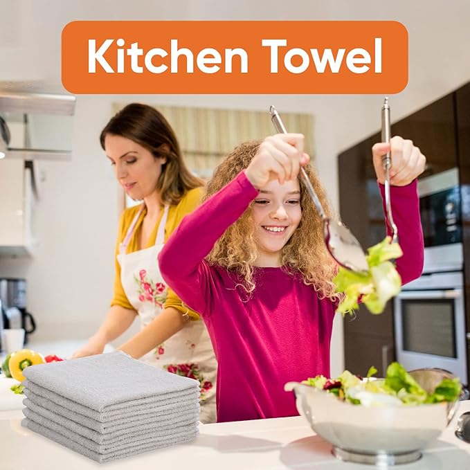 Superio Cotton Terry Washcloths Grey Towels 100% Cotton Cleaning Cloth 16" Rags Wash Clothes for Body and Face, Spa Towels, Multi Purpose (24, 16"x16")