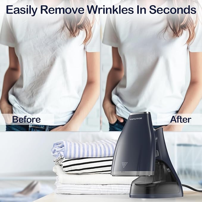 BEAUTURAL Handheld Garment Steamer for Clothes, Handheld steamer with Foldable Design, Easy to Remove Wrinkles, 1500W, 25-Second Fast Heat up, 2 Steam Level Setting with Continuous Steaming
