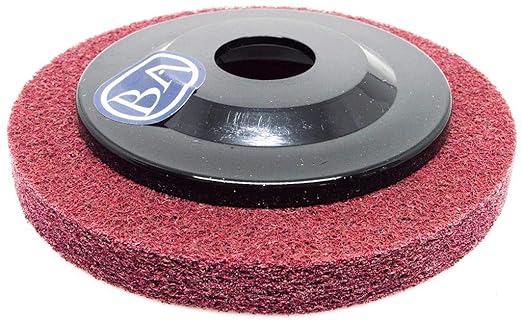 Benchmark Abrasives 4-1/2" Diameter Surface Preparation Non Woven Discs with 7/8" Arbor for Die Grinder Surface Grinding Polishing Burr Finish Rust Paint Removal (Pack of 10) (Maroon - Fine)