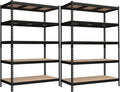 SONGMICS 5-Tier Storage Shelves, Load 2310 lb, Set of 2 Garage Storage, Boltless Assembly, Adjustable Shelving Unit, 23.6 x 47.2 x 70.9 Inches, for Study Shed Basement, Black UGLR600B02