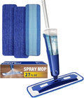 Mop for Multi-Purpose Floor Premium Spray Mop, 18 inch Professional Hardwood Wet and Dry Cleaning Mops with 3 Resuable Pads and Refilled Bottle, Blue