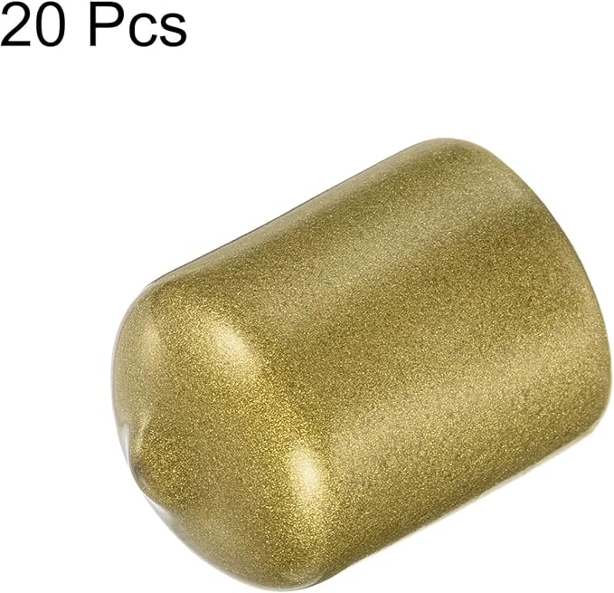uxcell 20pcs Rubber End Caps 17mm ID Vinyl Round Tube Bolt Cap Cover Thread Protectors Gold