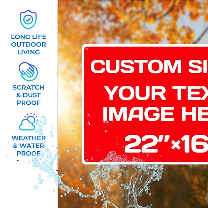 Personalized Aluminum Weatherproof Metal Sign - Multiple Sizes, Custom Text and Picture - Hazard, Garden, Custom Door Sign