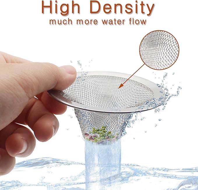 4pcs Heavy Duty Stainless Steel Slop Basket Filter Trap, 4.41" Top / 2.44" Mesh Metal Sink Strainer,Perfect for Kitchen Sink/Bathroom Bathtub Wash Basin Floor Drain Balcony Drain Hole,Utility…