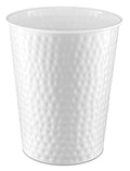Monarch Abode White Hand Hammered Metal Wastebasket for Home Office Bedroom, Decorative Waste Basket, Modern Bathroom Garbage Can, Durable & Decorative Trash Bin, White Bathroom Trash Can