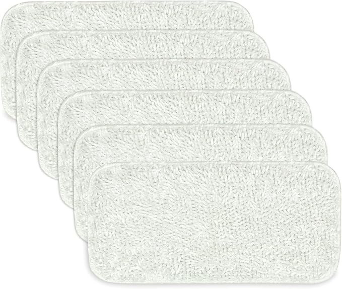 Sienna Luna Replacement Pads Microfiber Mop Pads Fit for Steamer Head SSM-3006 Series Hard Floor Mop Washable Durable Cloth Pads 6 Pack