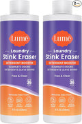 Lume Laundry Stink Eraser - Detergent Booster & Sink Soak - Eliminates Body Odor In Clothes - Odor Blasting Enzyme Blend - Makes Your Detergent Work Better - Free And Clear - 8 fluid ounces (2 Pack)