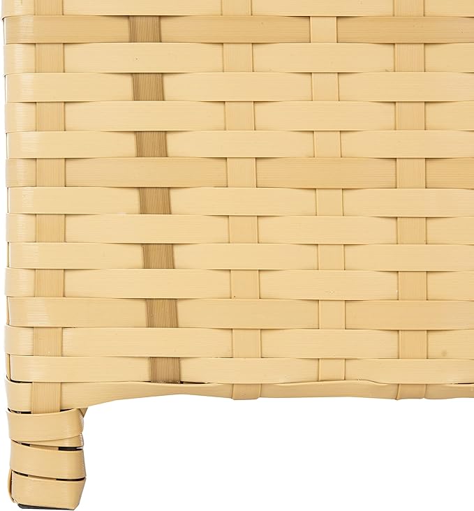 SAFAVIEH Outdoor Collection Mazeli Natural Woven Swing Top Dome Lid Trash Bin (Fully Assembled) PAT7511D
