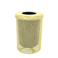 COATEDOUTDOORFURNITURE RFT-P-TXTSAND Heavy Duty Round Trash Receptacle with Flat Top, Liner Included, 32 Gallon, Textured Sandstone, Made in America