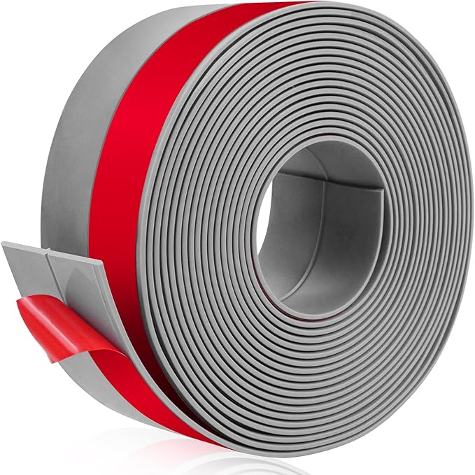 Weather Stripping Self Adhesive Door Draft Stopper Flexible Shower Door Bottom Seal Silicone Seal Strip for Sliding Glass Windows Side Gaps (Gray, 2 Inch Wide x 10 Feet Long)