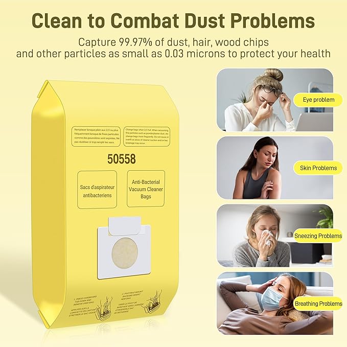 50558 Vacuum Cleaner Bags Replacement for Kenmore Canister Type C/Q 5055, 50555, 50557, 50558 and Pana·sonic Type C-5, C-18, 200 Series, 400 Series, 600 Series, 800 Seires Vacuum - 20 Pack