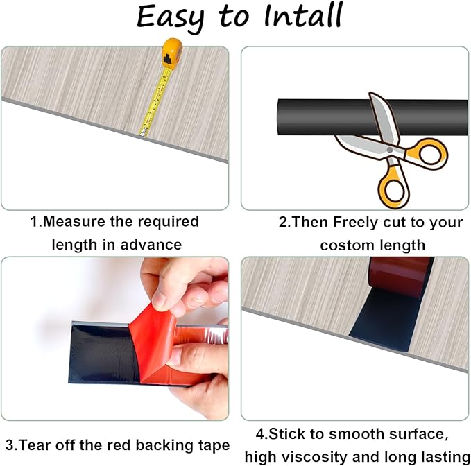 Floor Transition Strip & Self Adhesive Floor Vinyl Floor Edge Trim Laminate Floor Gap Covering Joining Strip