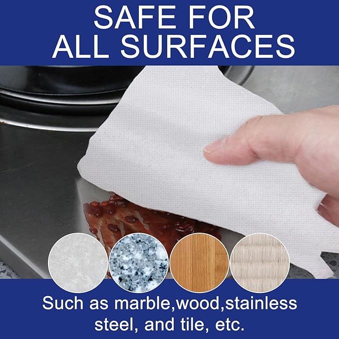 100 Count Disposable Cleaning Towels and Dish Cloths,Super Absorbent Dishcloths,Multi-Surface Cleaning Wipes for Kitchen Dishes, Windows, Bathroom (White)