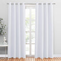 PONY DANCE Pure White Curtain 80 inches Long for Living Room, Thermal Insulated Drapes Noise Reducing Solid Grommet Top Window Curtain Panels for Home Decoration and Doorway, 42 x 80 inch, 1 Pair