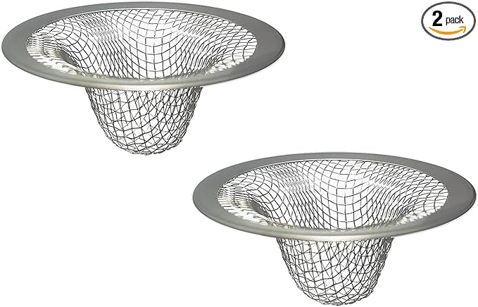 1.0" Small Drain Strainer, Sink Drain Hair Catcher, Bathroom Sink Drain Strainer, 2PCS Drain Mesh Baskets for Laundry, Mop Pool, Utility, Slop, RV Sink, Stainless Steel Drain Filter