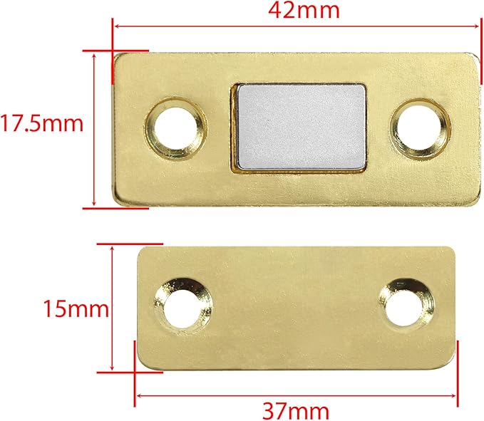 Cabinet Magnetic Catch, 10 Pack Gold Ultra Thin Magnetic Cabinet Door Catch, Adhesive Cabinet Magnets for Kitchen Drawer Cabinet Door Closet, Concealed Strong Magnetic Cabinet Latch