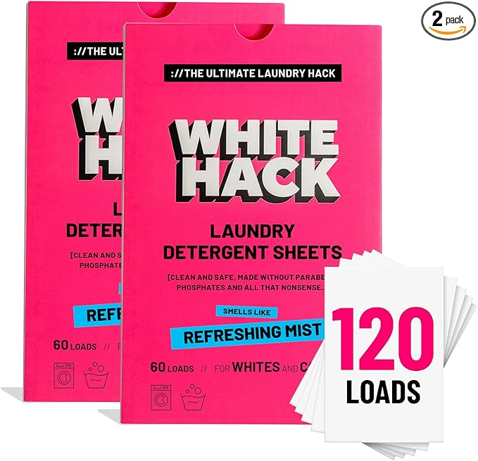 Laundry Detergent Sheets | Clothes Detergent Laundry Soap Sheets for Travel - Mess-Free, Ultra Concentrated, Recyclable Packaging, Stain Fighting - Refreshing Mist Scent, 120 Count