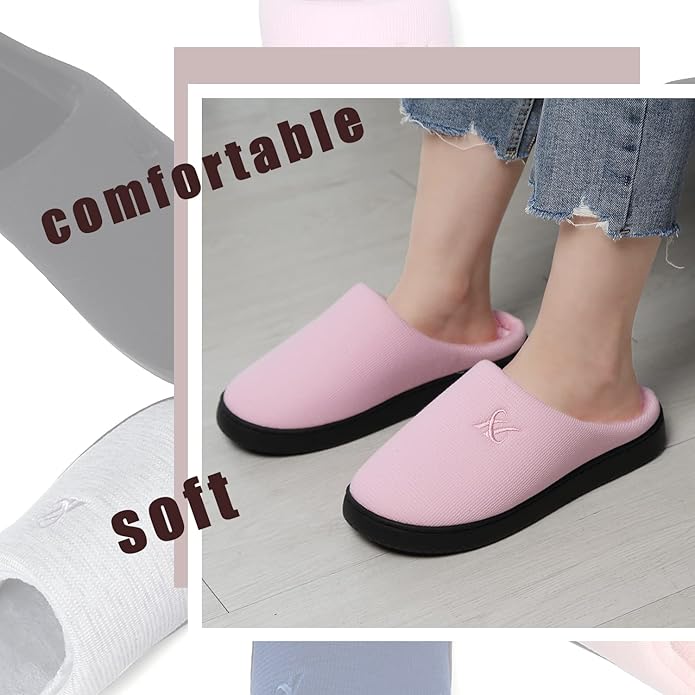 Memory Foam Slippers for Women's and Men's Casual House Shoes