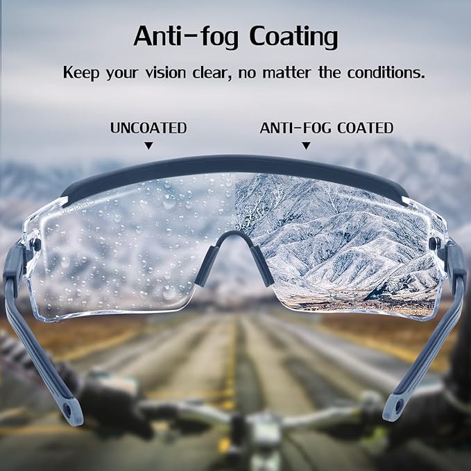 UKNOW Safety Goggles Over Glasses, Safety Glasses Anti Fog Wraparound Eye Protection, Protective Eyewear ANSI Z87.1