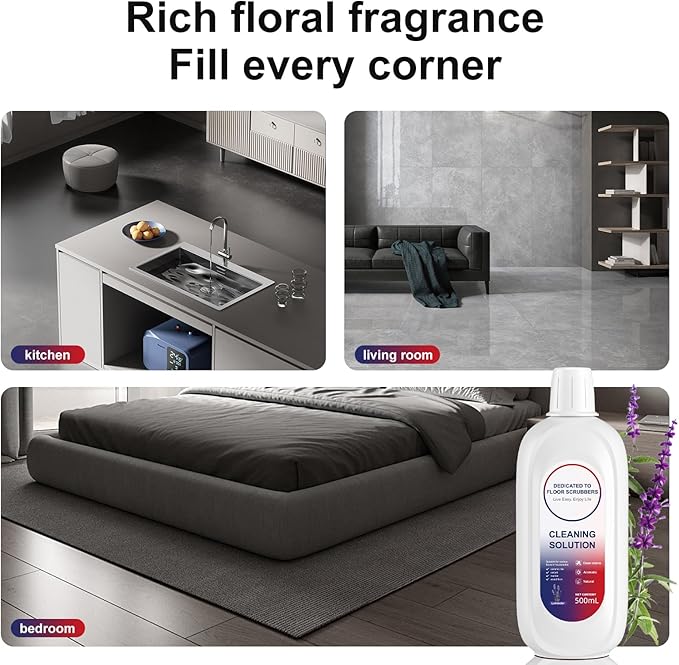 Floor Cleaning Solution 500ml Lavender Fragrance Cleaning Solution Refill Compatible With TINECO iFLOOR, iFLOOR 3, S3, S5, S5 COMBO, S5 Pro 2, One S6, S7 PRO, S7 COMBO Wet Dry Vacuum (2 bottle)